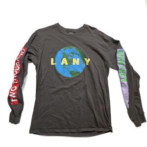 LANY World Tour 2019 Long Sleeve T-Shirt Men's Gray Size L Gildan Ultra Cotton